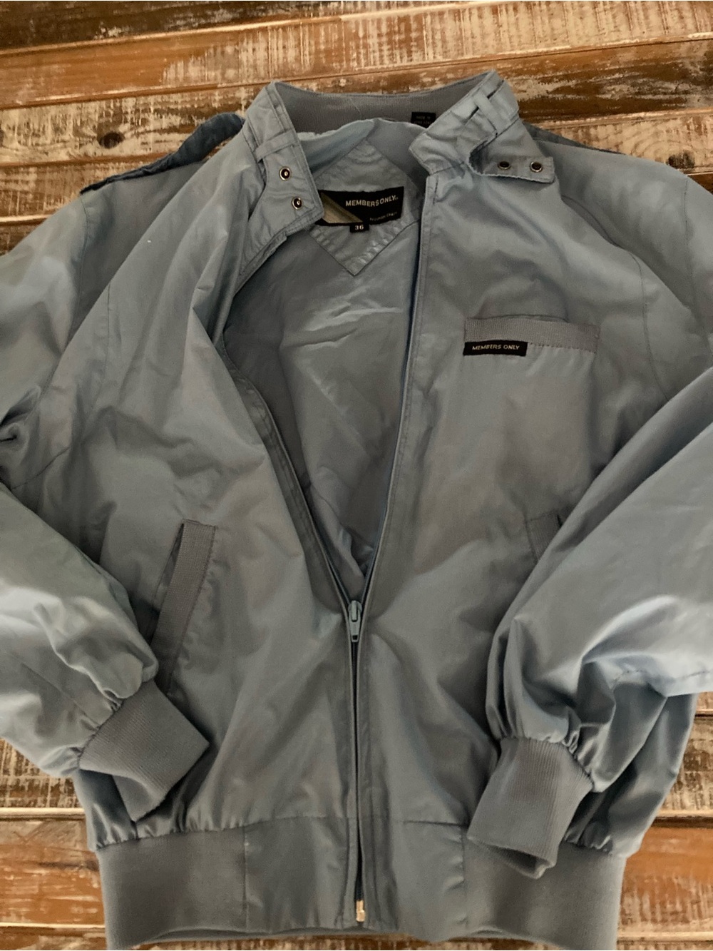 Members Only Pale Blue Lightweight Bomber Jacket